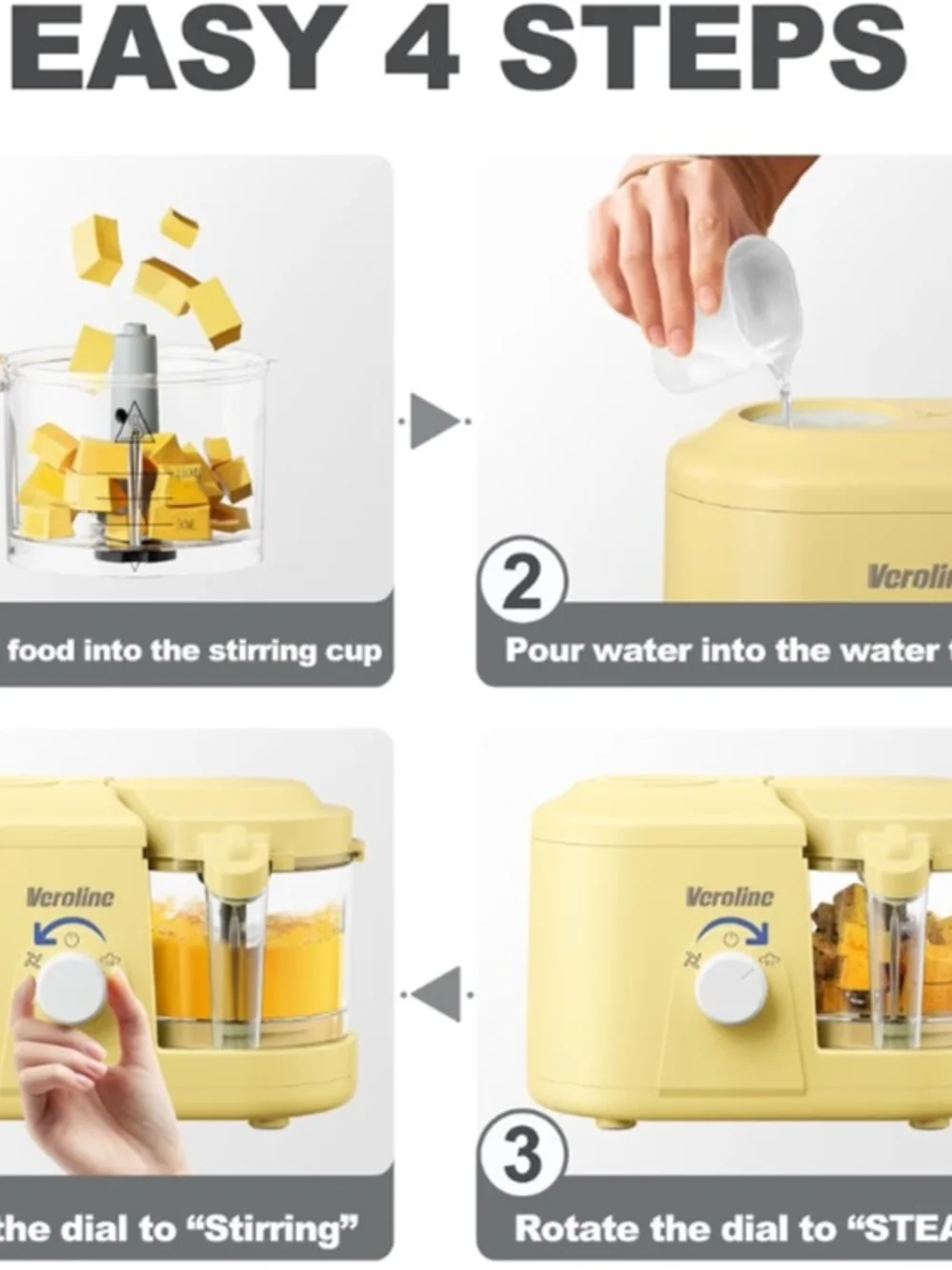 Veroline Baby Food Maker in Pale Yellow